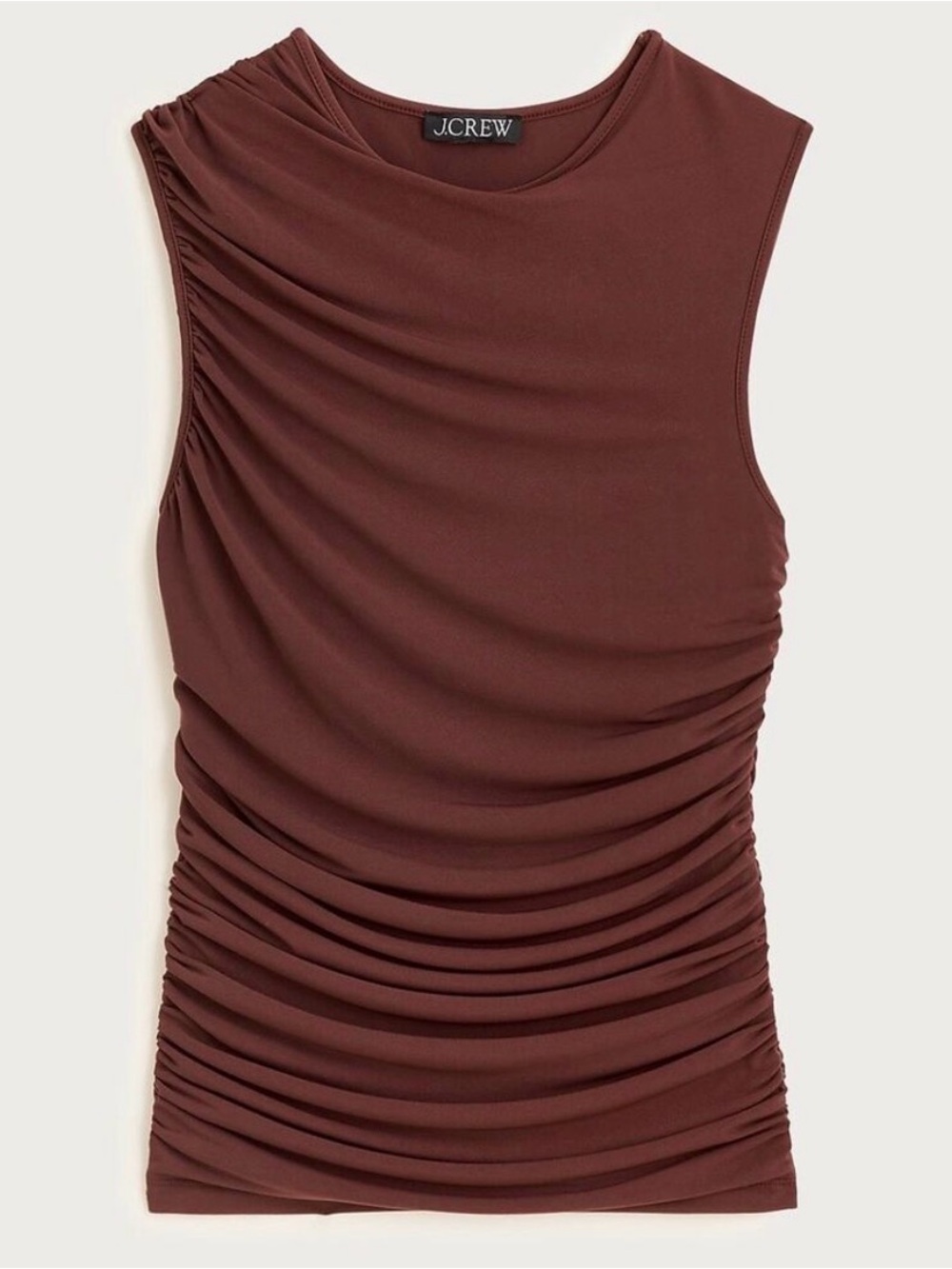 J. Crew Sleeveless Ruched Tank — Chocolate Brown - never worn